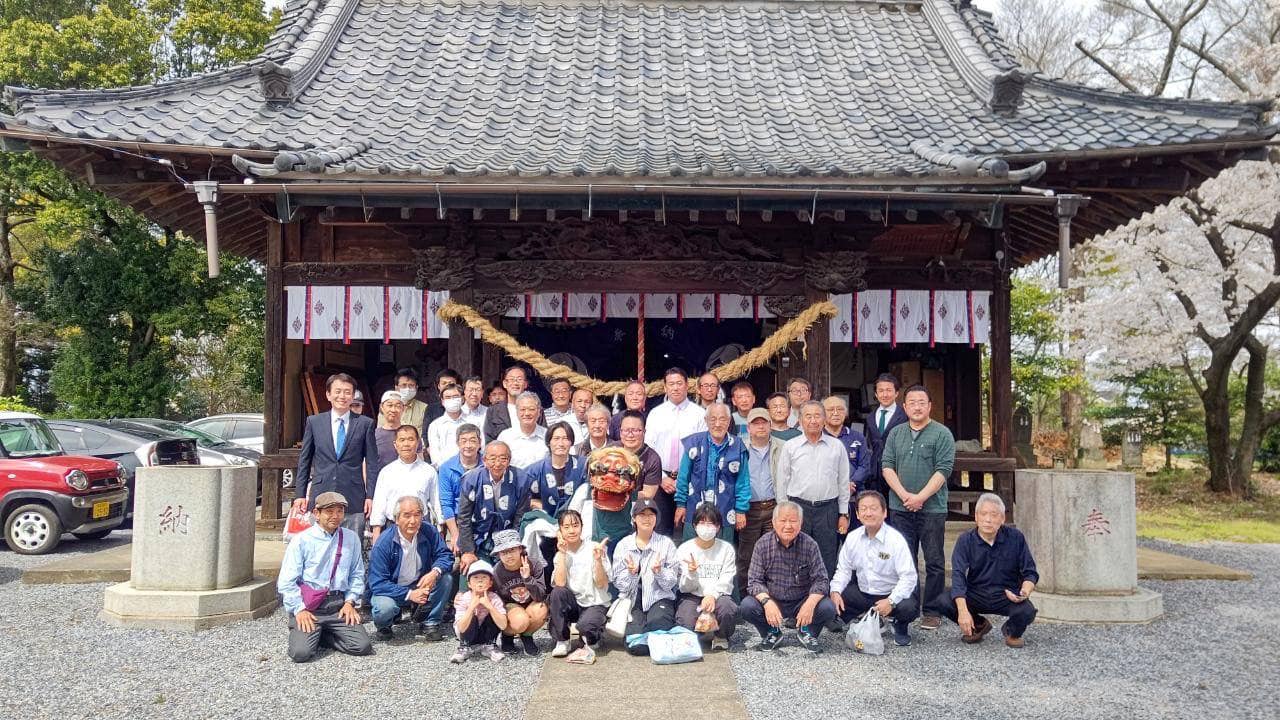 須影八幡神社春季祭 獅子舞巡幸